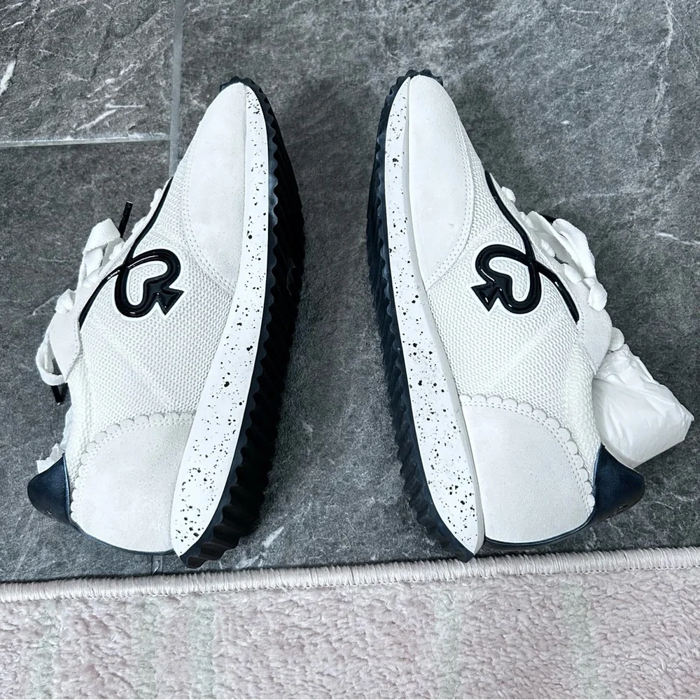 Kate Spade White and Black Brigitte Runner Tennis Shoe Size 7.5 B Retro Style - Picture 9 of 15